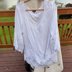 White blouse or swimming suit cover up 3X